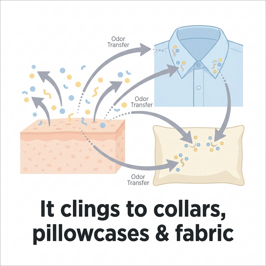 It Seeps Into Your Clothes, Bedding and Fabrics