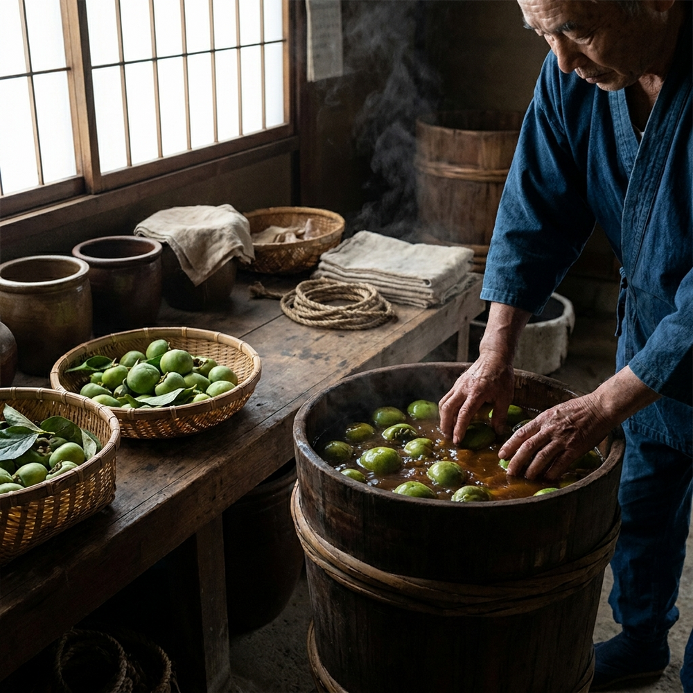It Uses Real Unripe Persimmon — And Enough Of It.